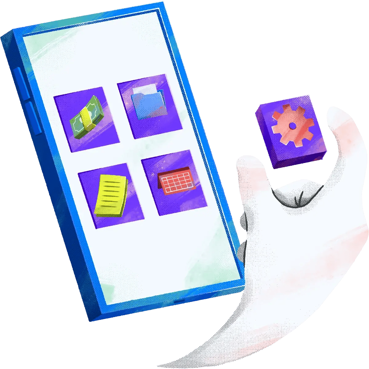 94-Selection-Icons-Money-Folder_with_files-Papers-Documents-Calendar-Gear-hand-Mobile